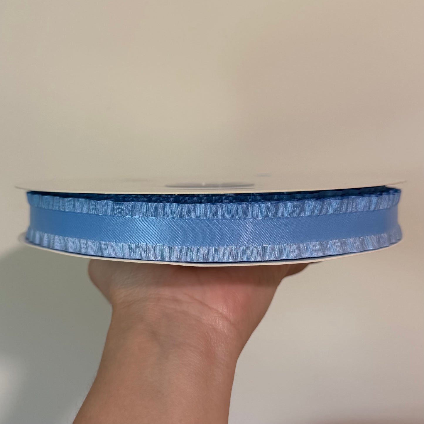 Dusty Blue Double Ruffle - 7/8 inch