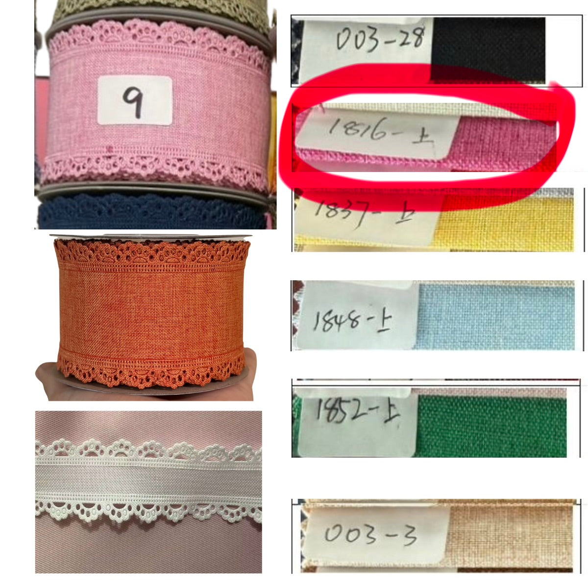 Bright Pink Thick Scalloped Edge - 1.5