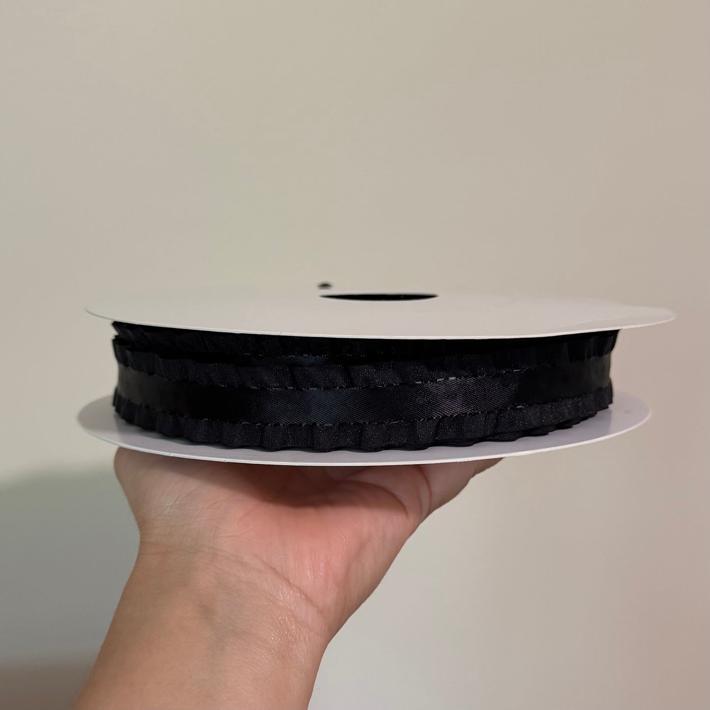 Black Double Ruffle - 7/8 inch