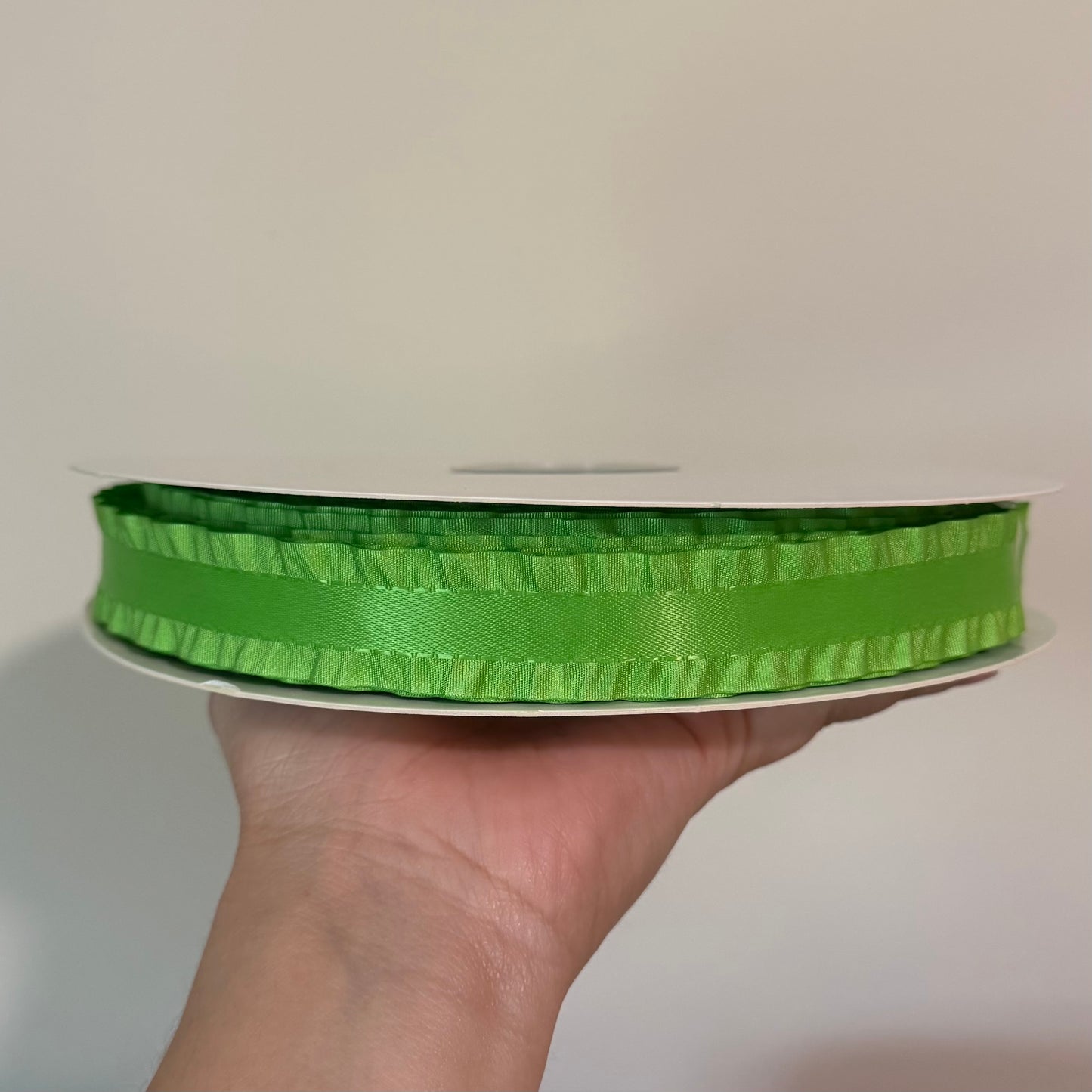 Bright Green Double Ruffle - 7/8 inch