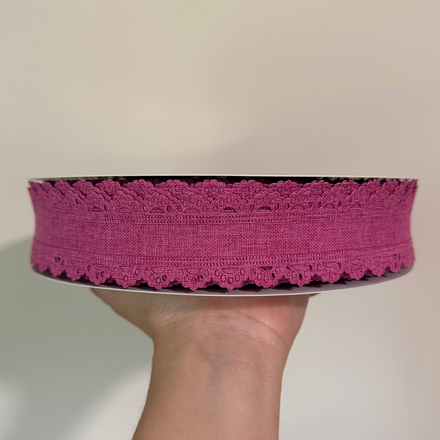 Bright Pink Thick Scalloped Edge - 1.5