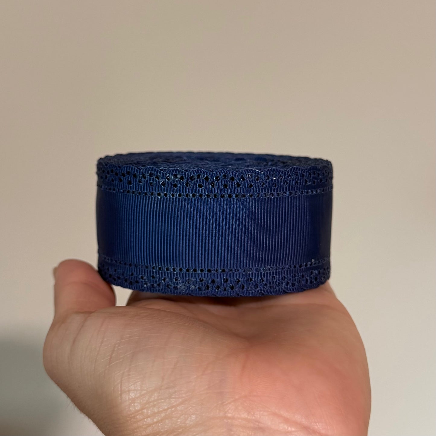 Navy Grosgrain Scalloped