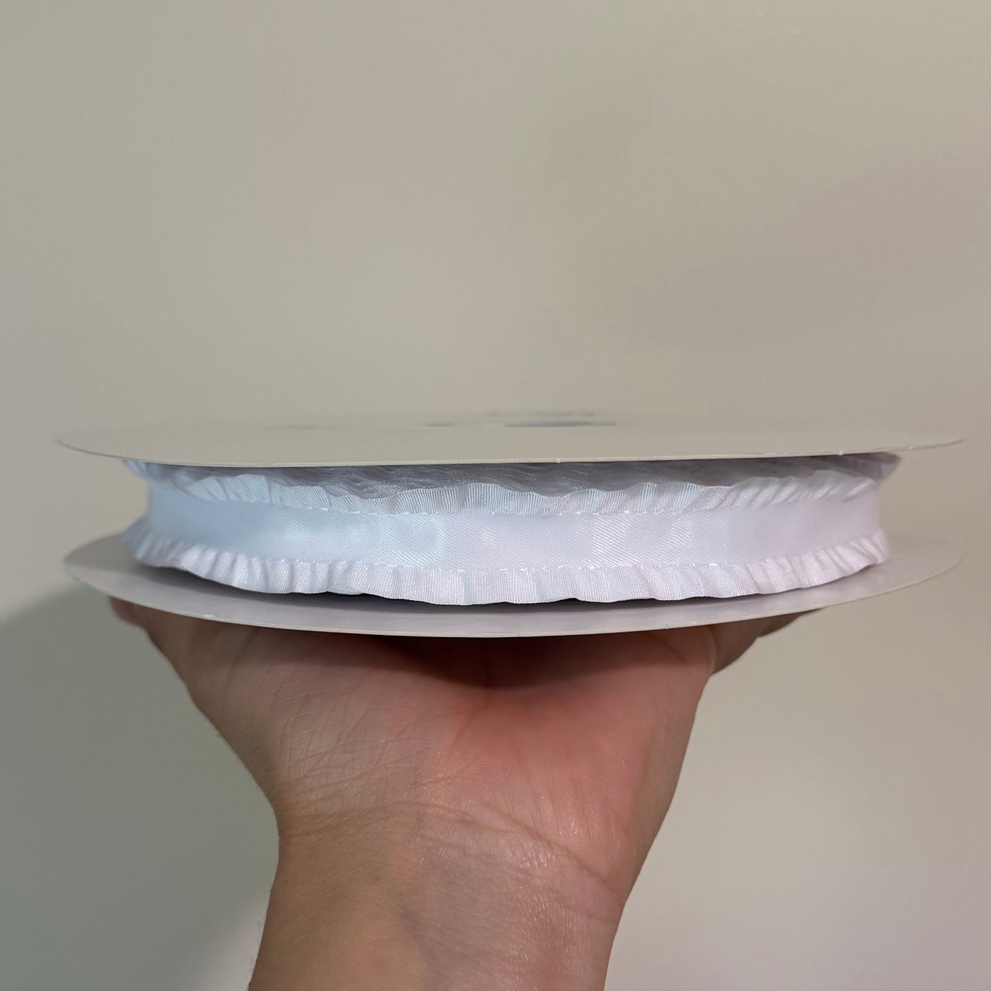 White Double Ruffle - 7/8 inch