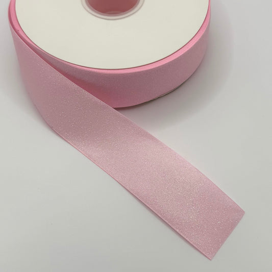 Pink GLITTER SATIN - 1.5