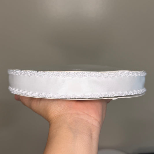White / White SATIN Moonstitch - 7/8