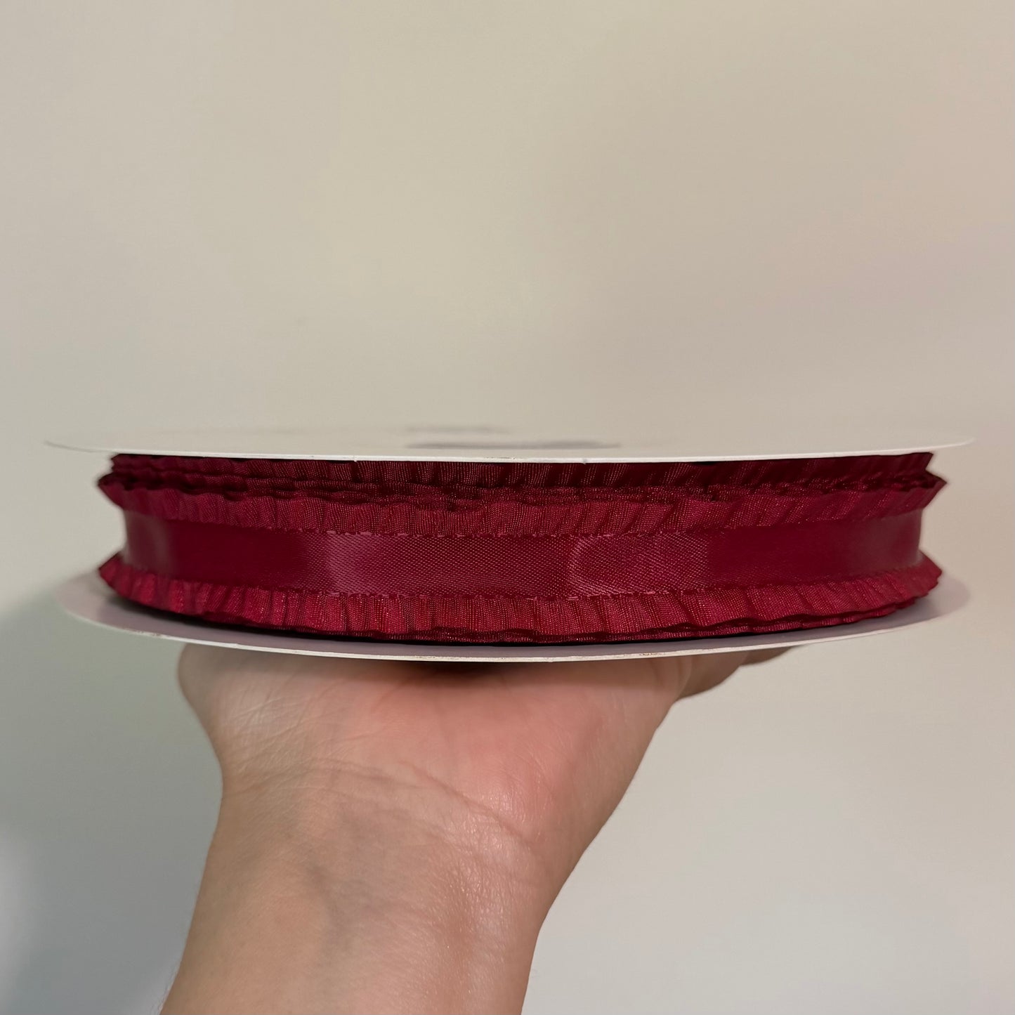 Maroon Double Ruffle - 7/8 inch