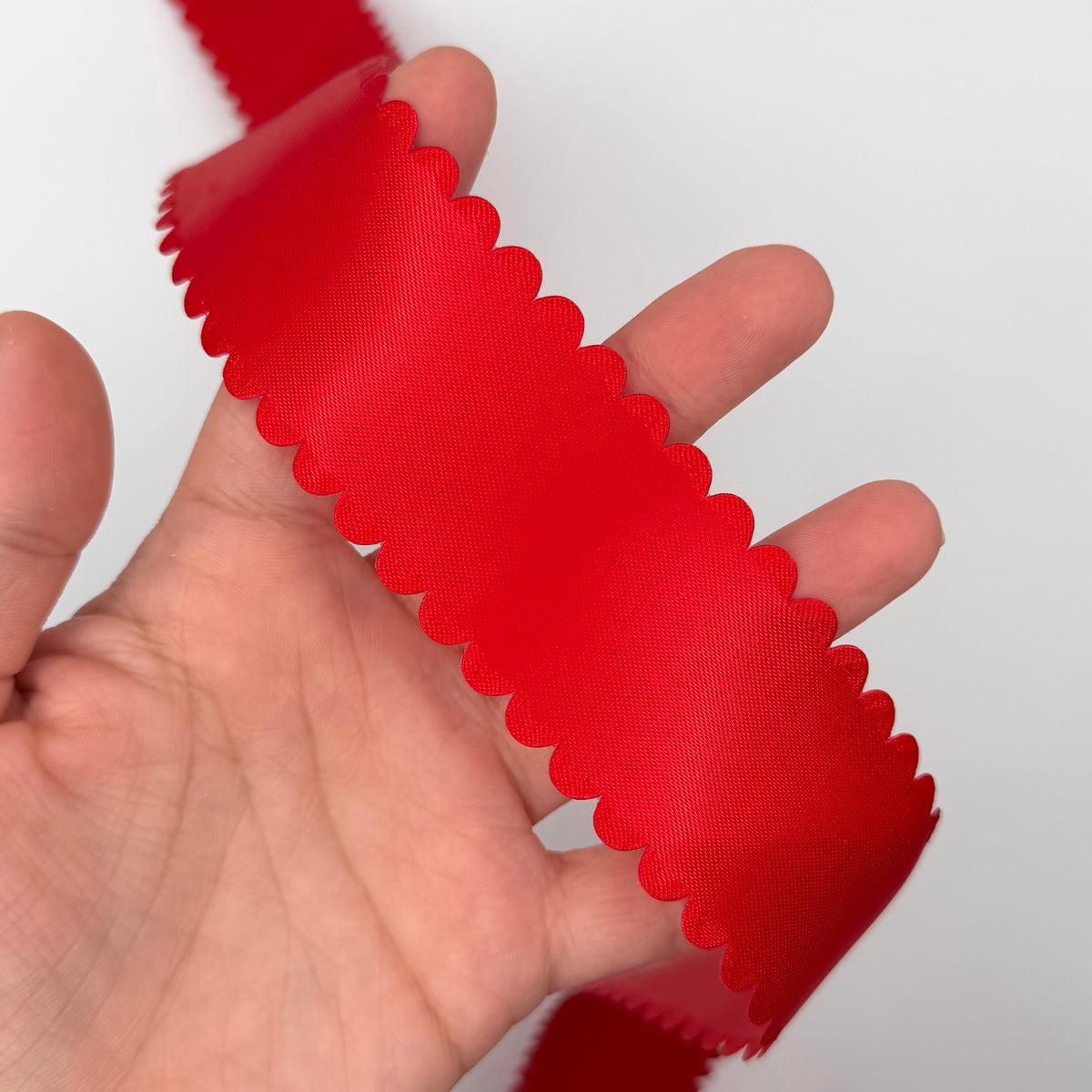 Red SATIN Scalloped Wave - 7/8