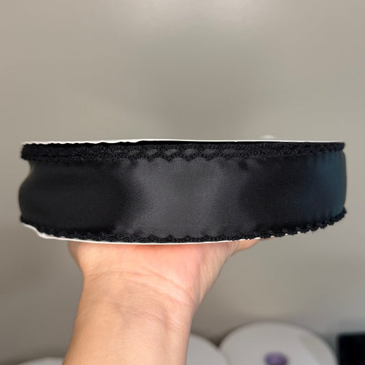 Black / Black SATIN Moonstitch - 1.5