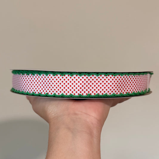 Red Swiss Dot / Green Moonstitch - 7/8