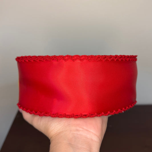 Red / Red SATIN Moonstitch - 2.25