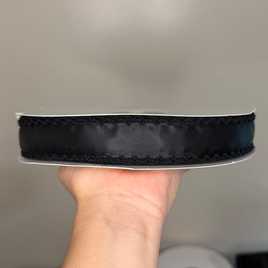 Black / Black SATIN Moonstitch - 7/8