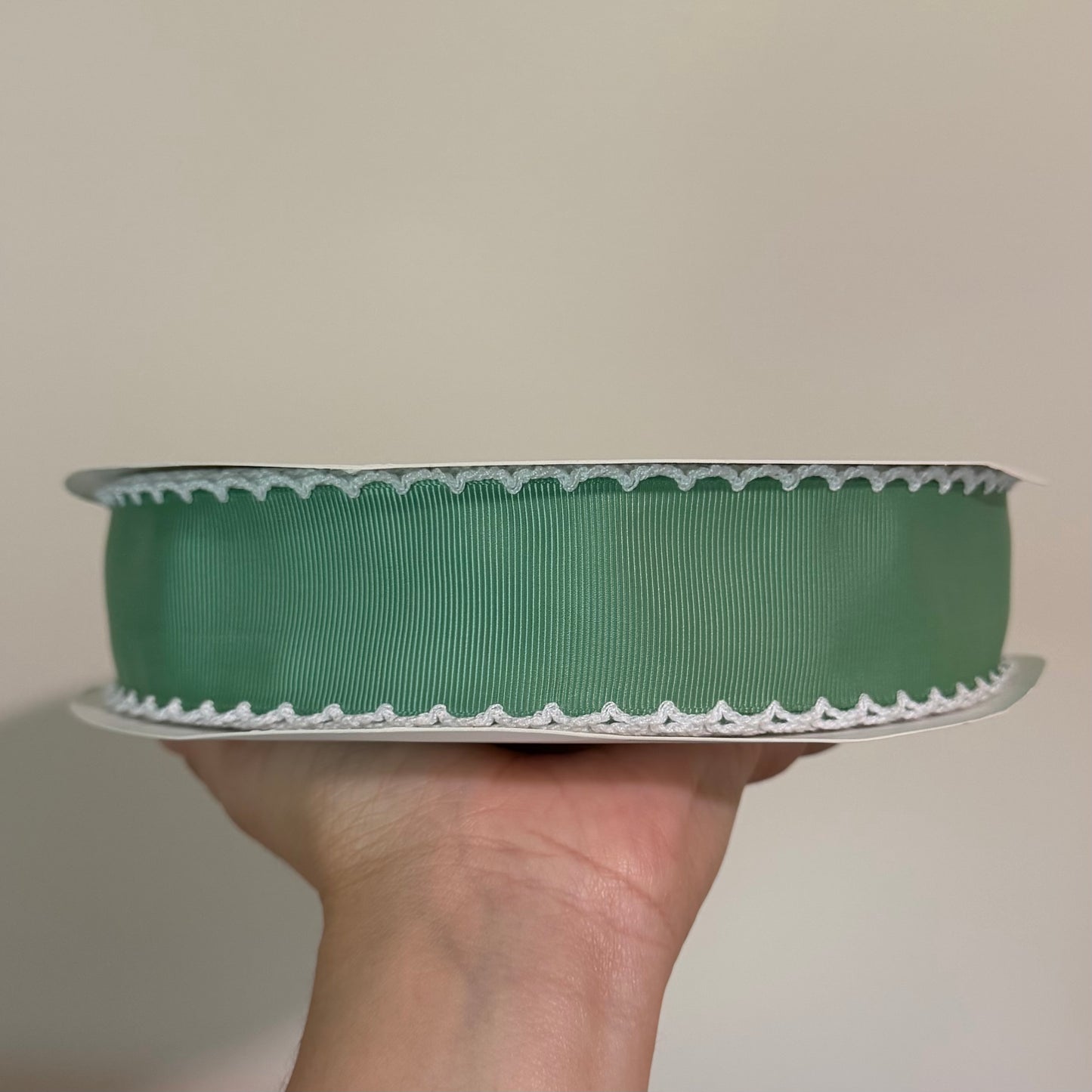 Sage / White Moonstitch - 1.5 inch