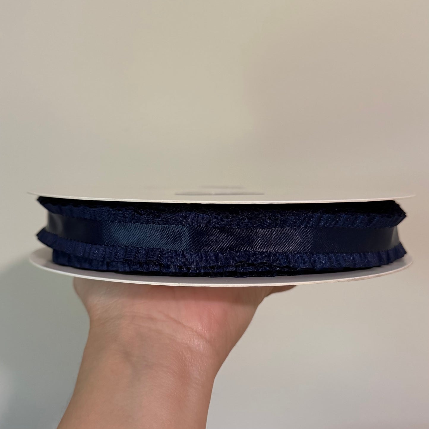 Navy Blue Double Ruffle - 7/8 inch