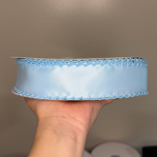 Lt Blue / Lt Blue SATIN Moonstitch - 1.5