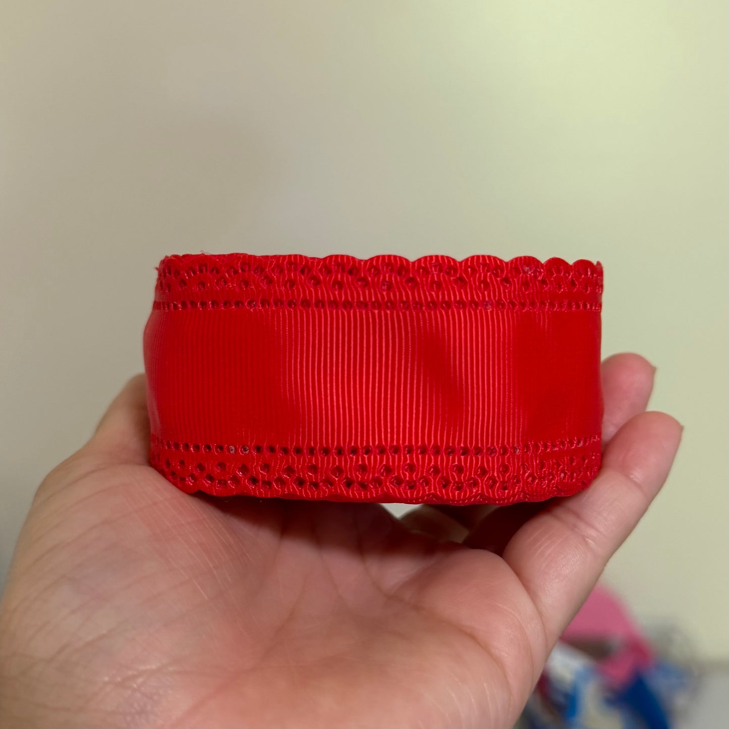 Red Grosgrain Scalloped