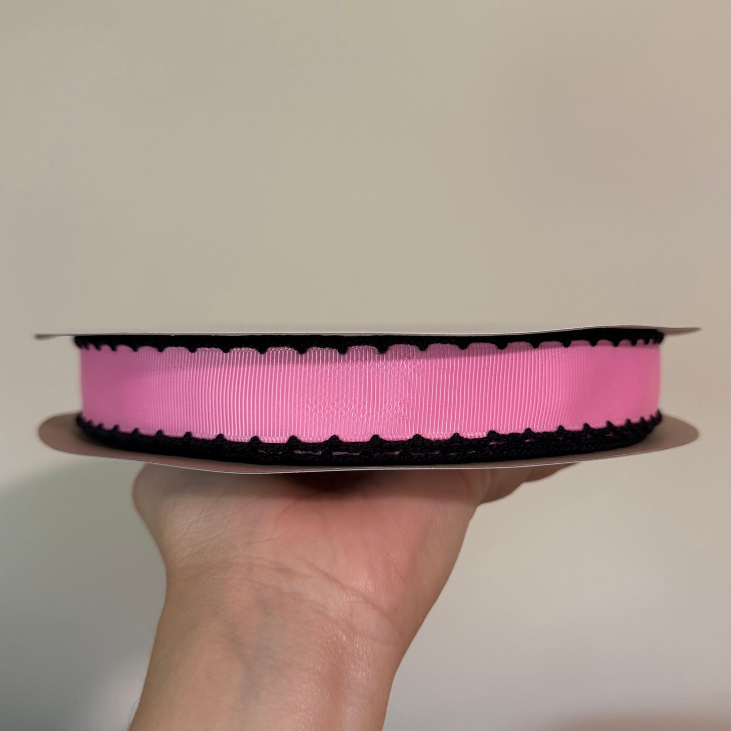 Geranium / Black Moonstitch - 7/8 inch
