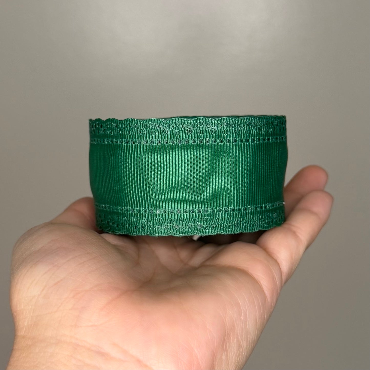 Dark Green Grosgrain Scalloped Edge - 1.5