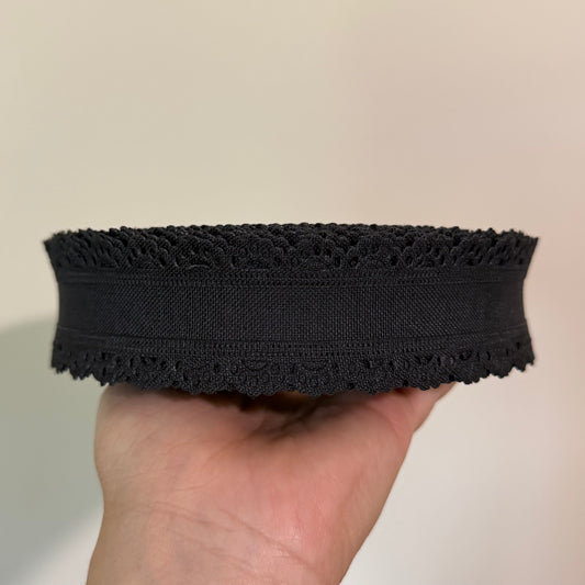 Black Thick Scalloped Edge - 1.5